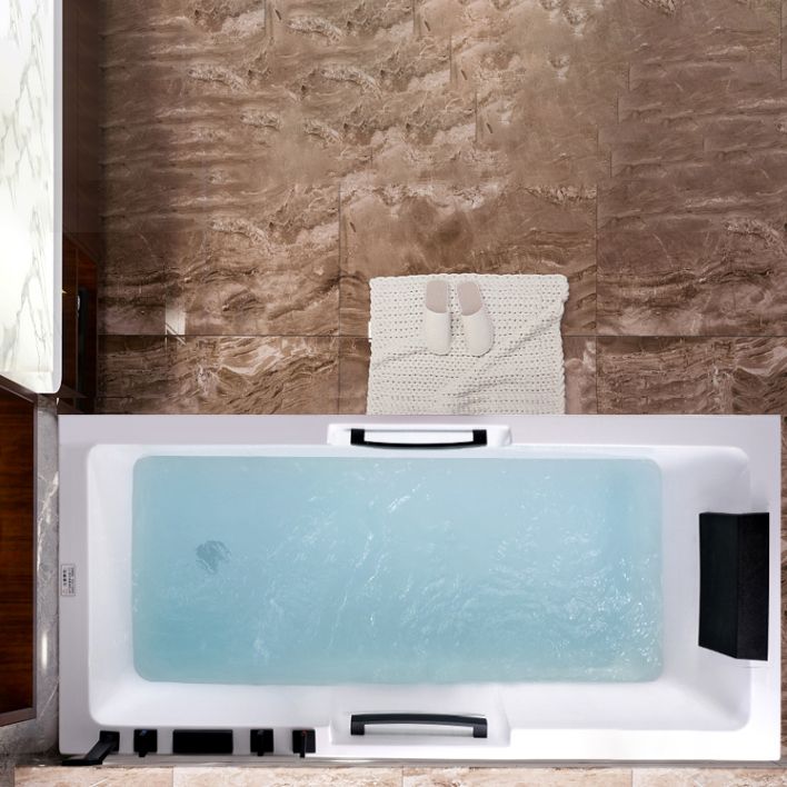Freestanding Acrylic Bathtub Rectangular Modern Soaking Bath