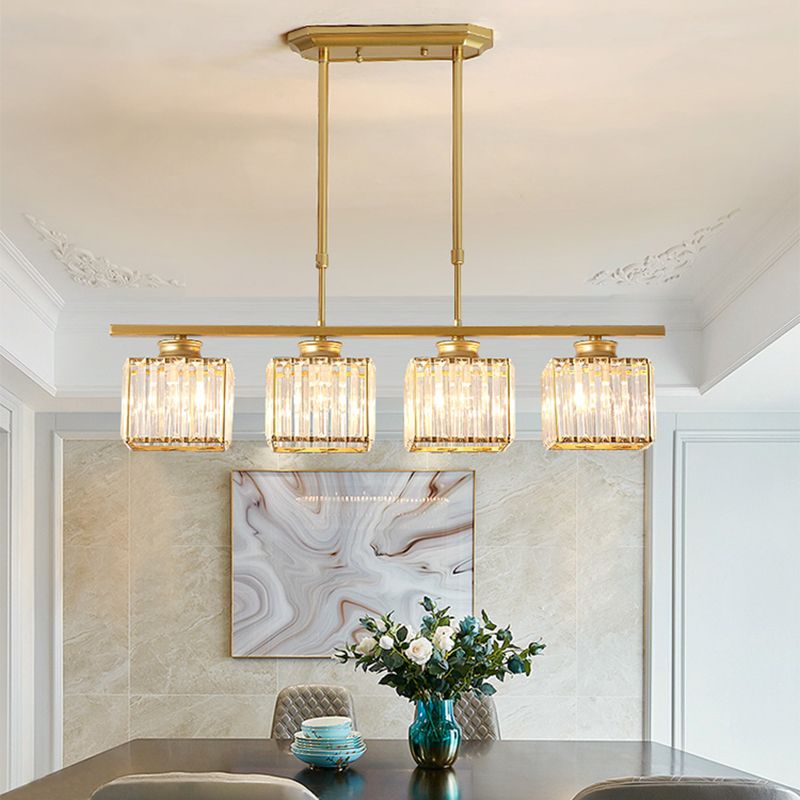 Éclairage de l'île géométrique Modernisme Crystal Chandelier Lightture pour salle à manger