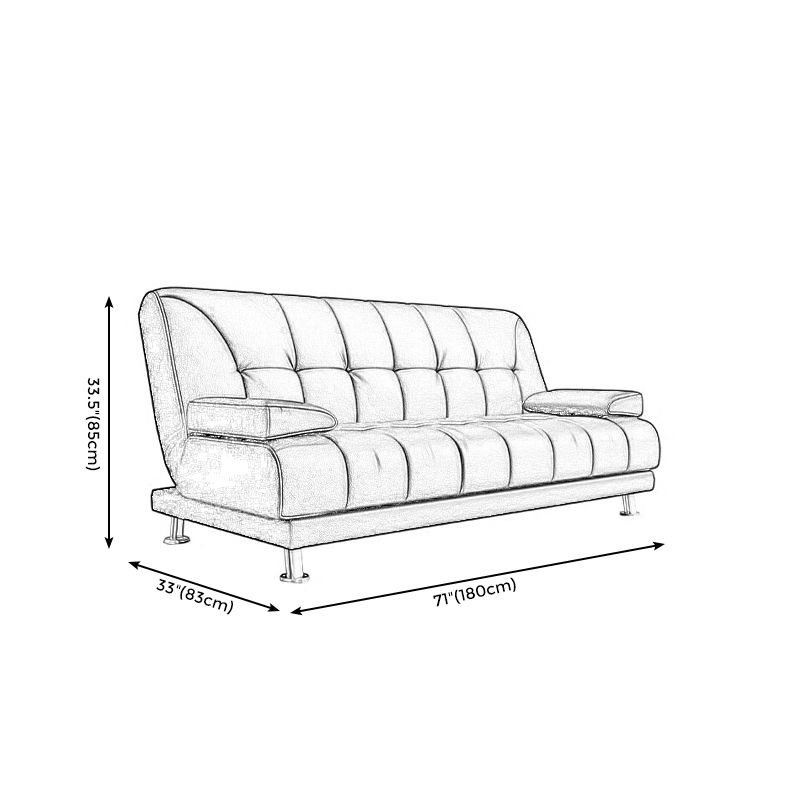 Faux Leather Pillow Top Arm Loveseat with Foldable and Wear-resisting for Living Room