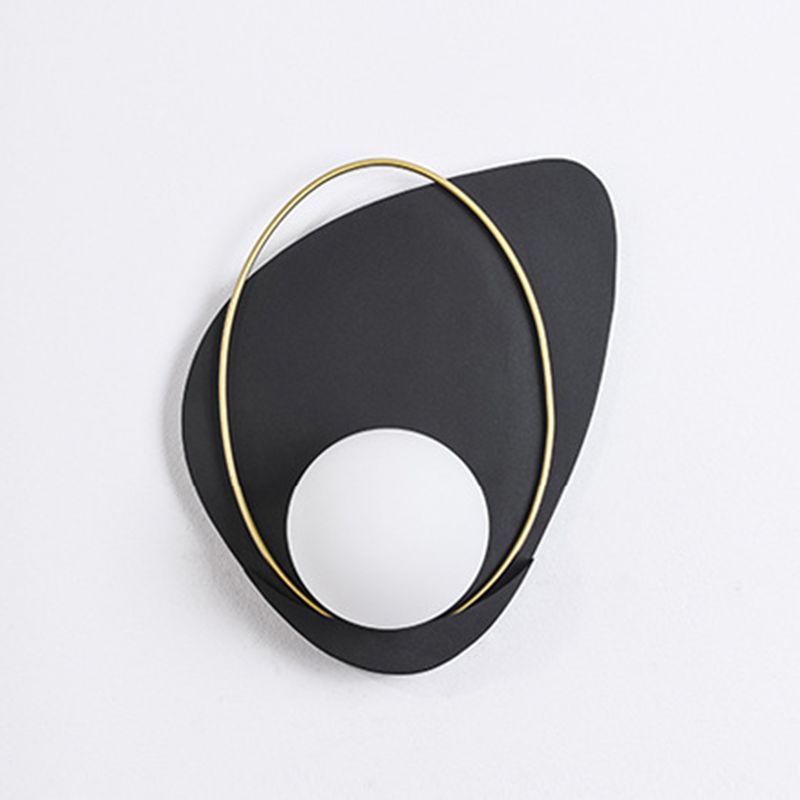 Postmodern Wall Lamp 1-Light Wall Mount Lamp with Glass Shade for Bedroom