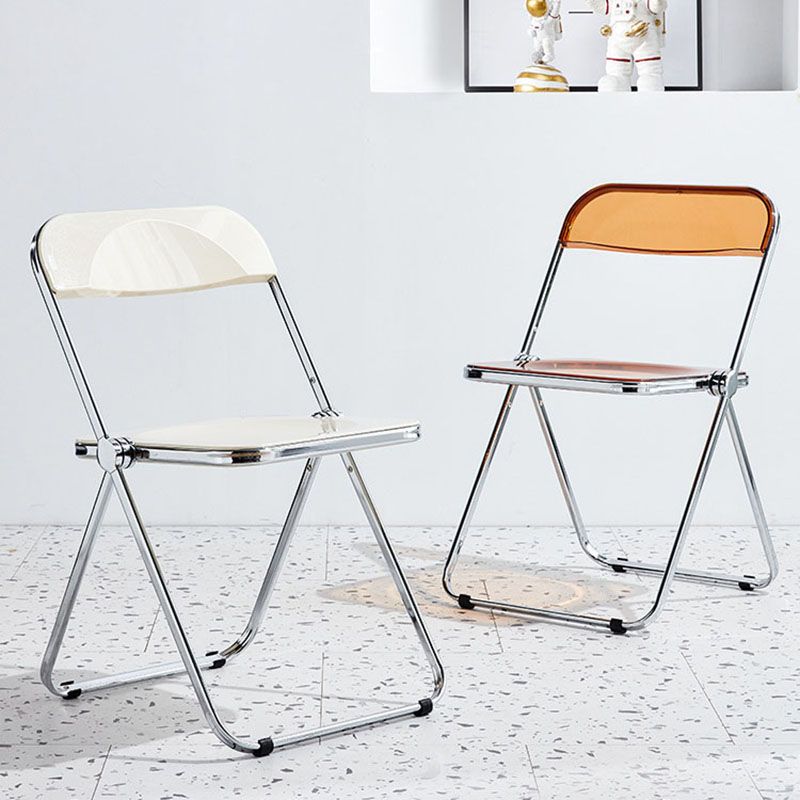 Industrial Style Side Armless Chairs Folding Plastic Open Back Dining Side Chair