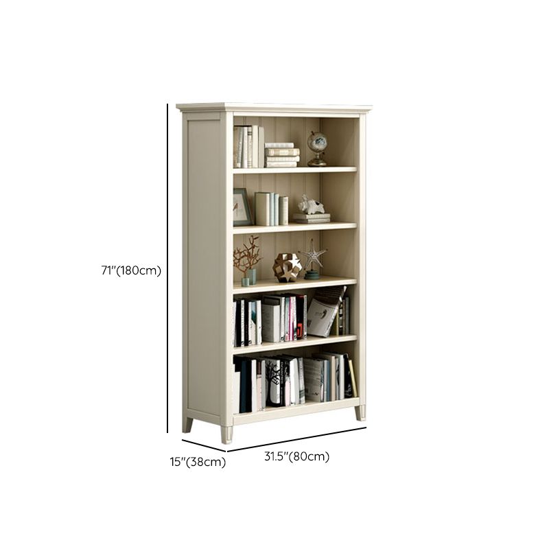 Scandinavian Closed Back Standard Bookshelf Wooden Bookcase in White