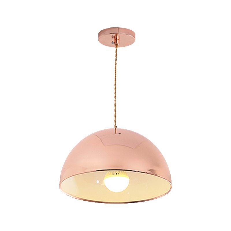 Luz de colgante de oro rosa contemporáneo Hombre abovedada 12 "/16" de ancho 1 luz metálica de luz para restaurante para restaurante