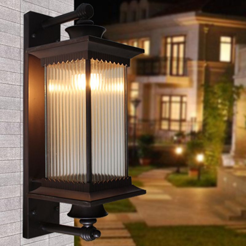 Simplicity Geometric Wall Sconces Metal 1 Light Wall Lighting Ideas in Brown