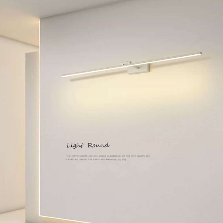 1-Light Linear Wall Sconce Modern Simple Style  Mirror Wall Lighting in White