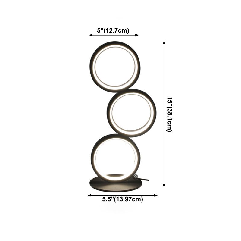 Lámparas de mesita de noche circular lámparas de mesa modernas 3 lámparas de mesa de luz ligeras