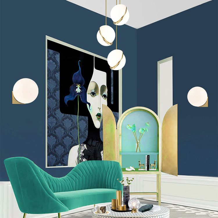 Contemporary Wall Mounted Light Fixture Sphere Wall Mounted Lamp with Glass Shade