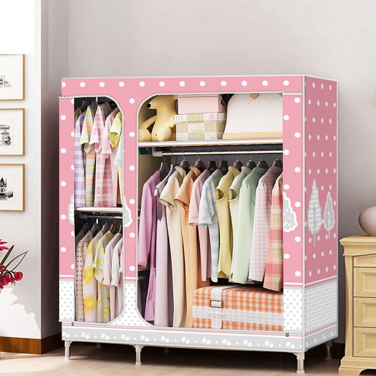 Contemporary Style Home Wardrobe Steel Wardrobe Closet with Shelves