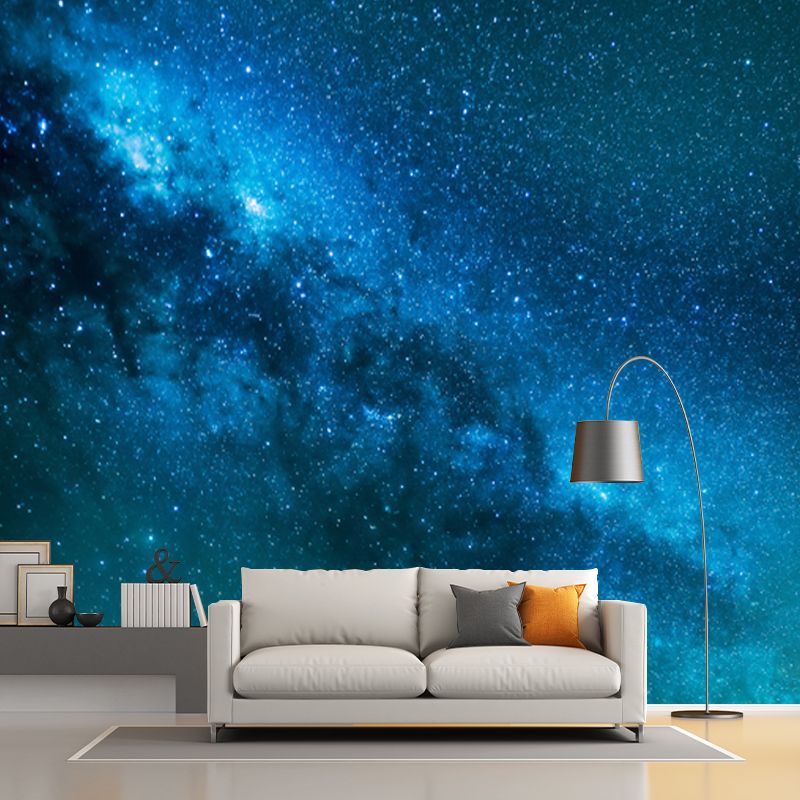 Customized Photography Nordic Mural with Close-Up View of Milky Way Pattern in Aqua