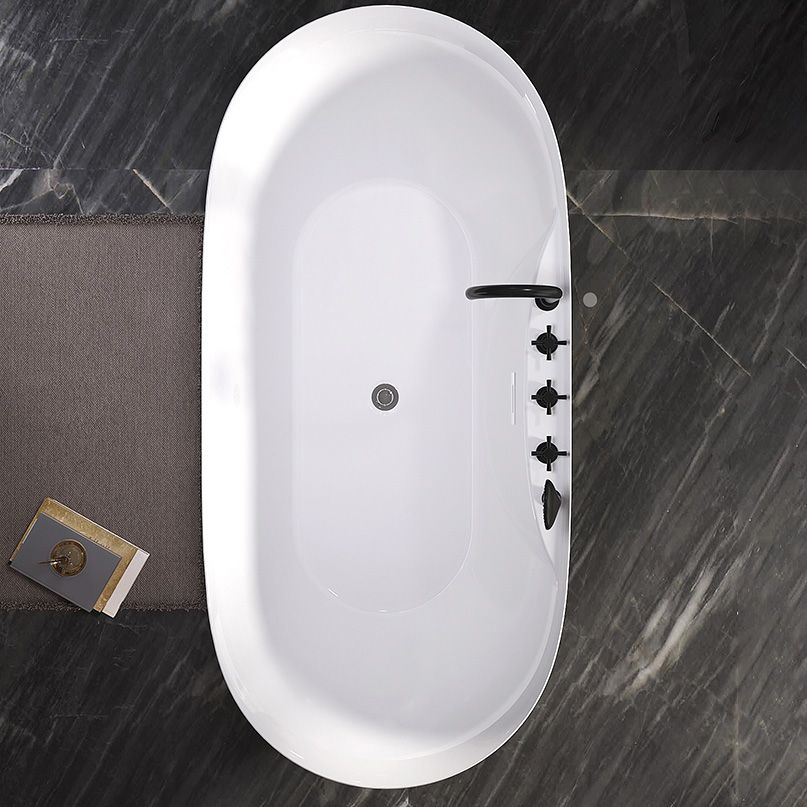 Modern Antique Finish Bathtub Stand Alone Soaking Oval Bath Tub