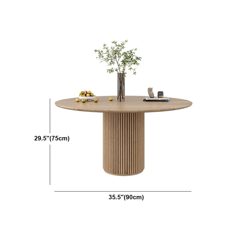 Ronde voetstuk Casual eettafel houten kleur vaste tafel met dennenhout massief hout