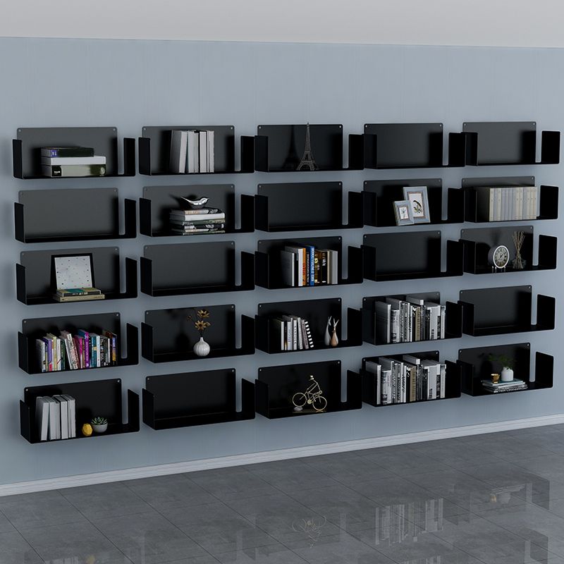 1 Shelf Closed Back Bookshelf Glam Metal Floating Horizontal Bookcase