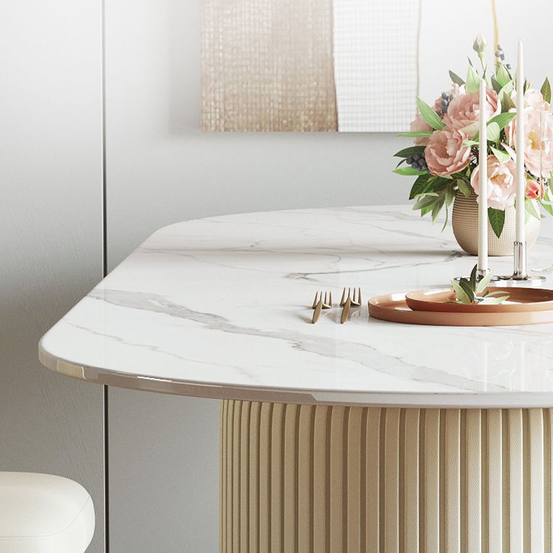 Oval Sintered Stone Dining Table Traditional Luxury Dining Table