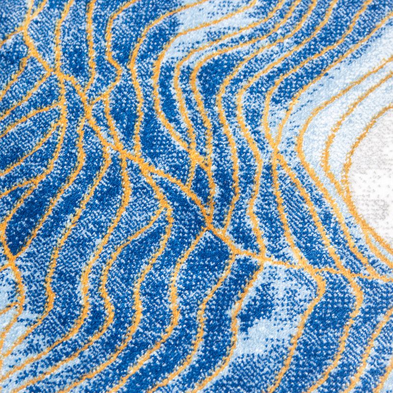 Modern Living Room Rug Multicolored Abstract Printed Area Carpet Polyster Non-Slip Backing Pet Friendly Area Rug