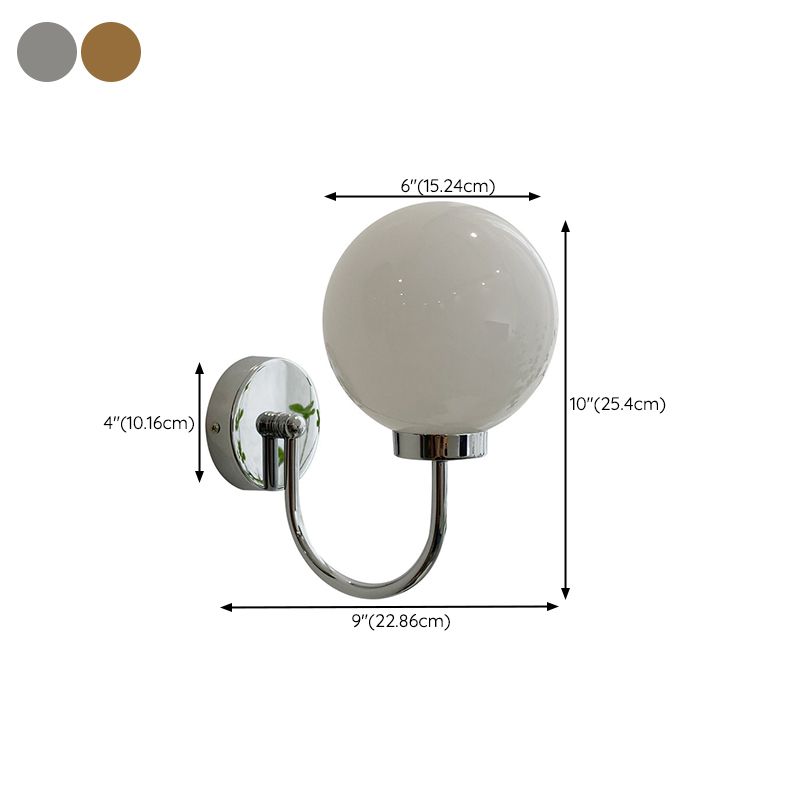 Modern Vanity Light Glass Ball Shade Wall Light Sconce for Washroom