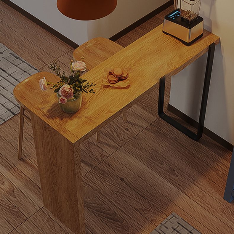 Indoor Contemporary Bar Dining Table Rectangle Shape Pine Wood Bar Table