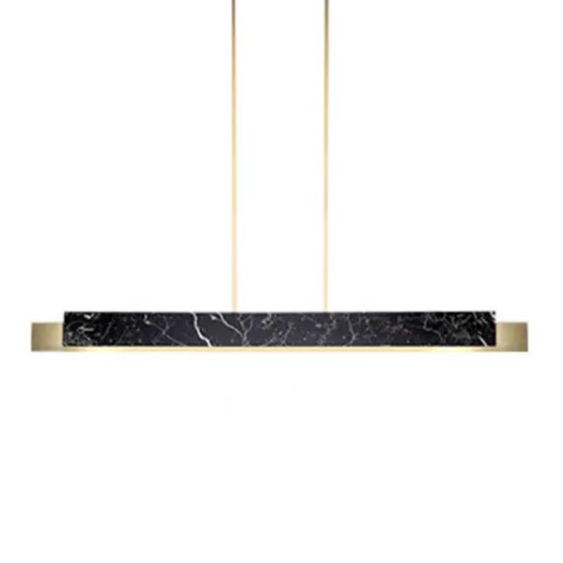 Modern Style Linear Hanging Pendant Light Marble 1 Light Pendant Light Fixture