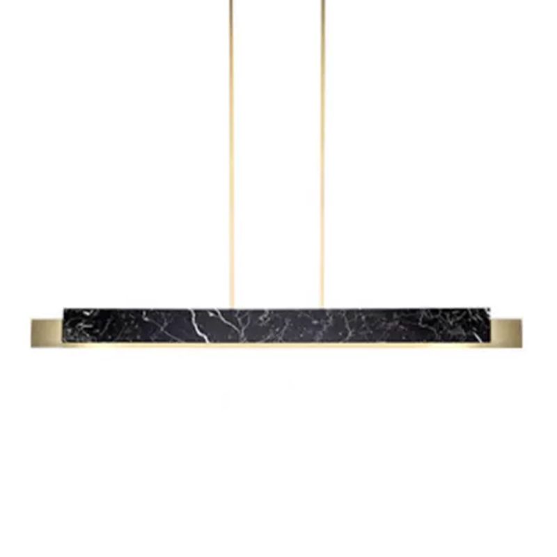 Modern Style Linear Hanging Pendant Light Marble 1 Light Pendant Light Fixture