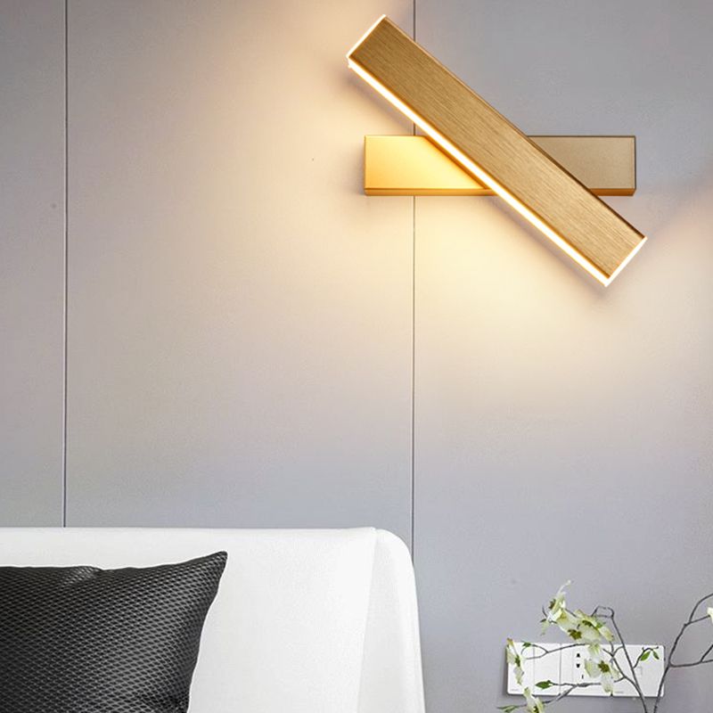 Modern Simple Aluminum Wall Light Rectangle Shape Rotatable Wall Lamp for Bedroom