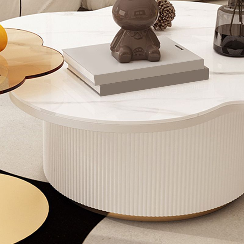 Contemporary Coffee Table Pedestal Slate Coffee Cocktail Table