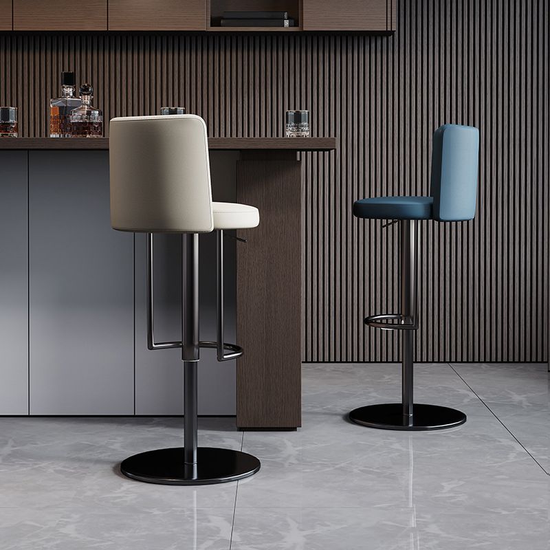 Industrial Style Liftable Bar Stool PU Leather Counter Bar Stool with Metal Legs for Home