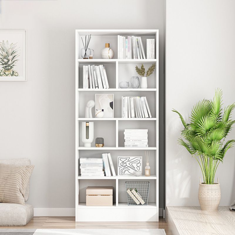 Contemporary Style Bookshelf Engineered Wood Closed Back Shelf Bookcase