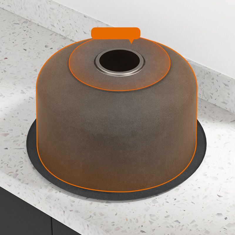 Modern Style Kitchen Sink Stainless Steel Round Kitchen Sink with Drain Strainer Kit