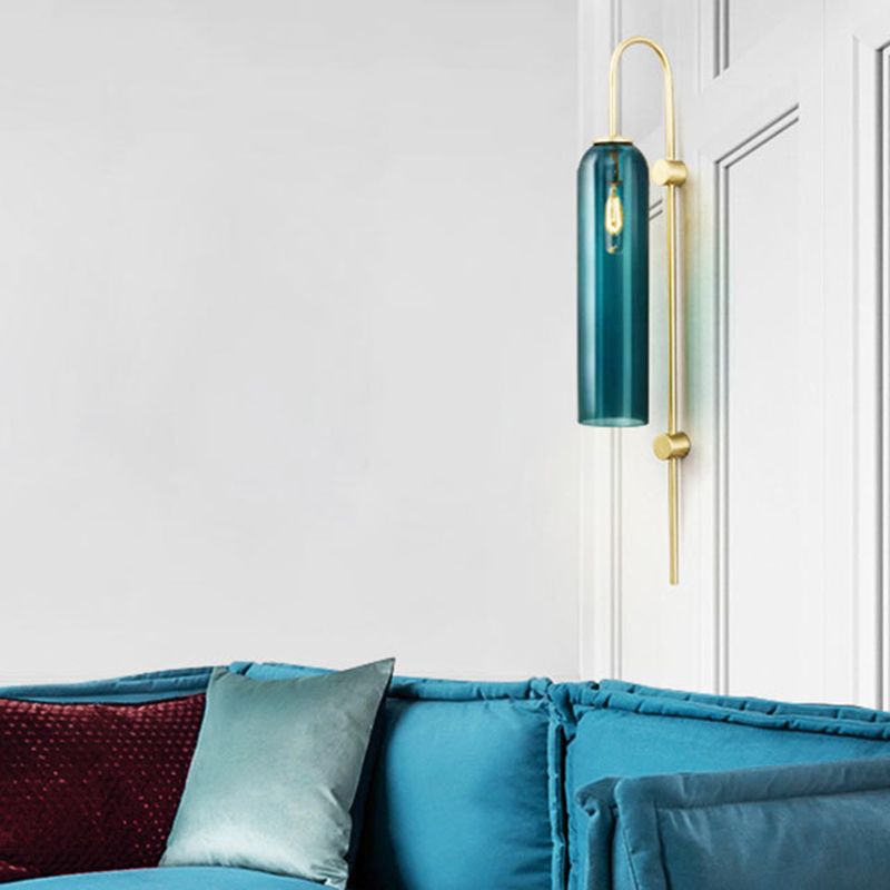 Industrial Metal/Glass Wall Light Polish Finish Lighting for Restaurant