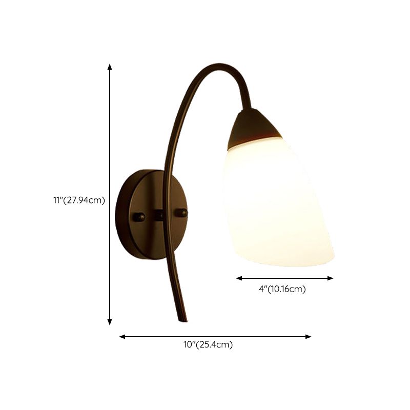 Modernist Wall Sconce Black Metal 1 Light Sconce Lighting for Bedroom