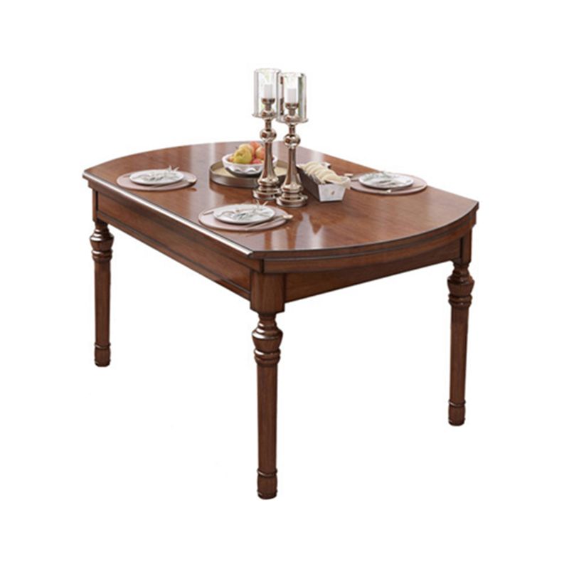 5/7 Pieces Rustic Style Solid Wood 4 Legs Dining Set for Home