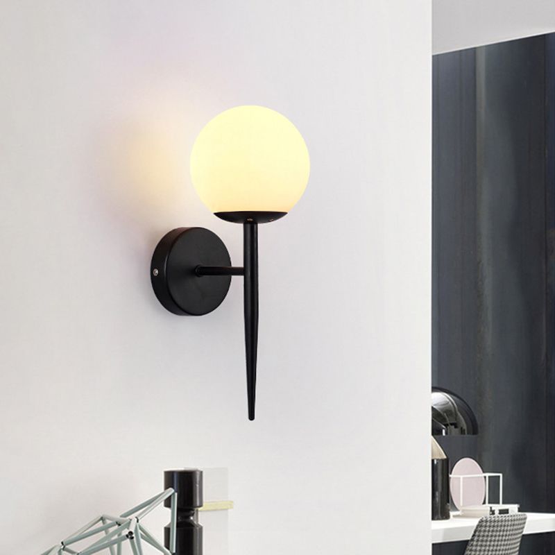 Contemporary Single Bathroom Vanity Light Glass Shaded Bath Bar in Golden / Black