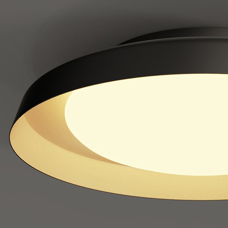 Modern 1 - Light Ceiling Flush Mount Iron & Acrylic LED Flush in Black / White