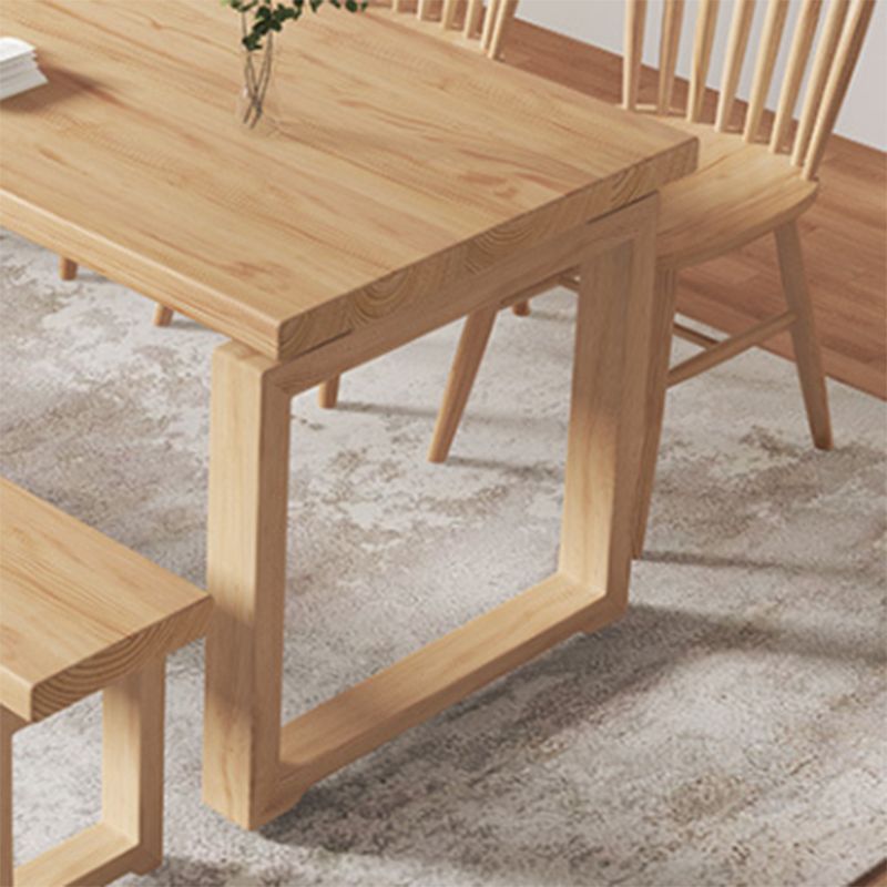 Simplicity Style Dinette Table Solid Wood Rectangle Dinner Table for Home