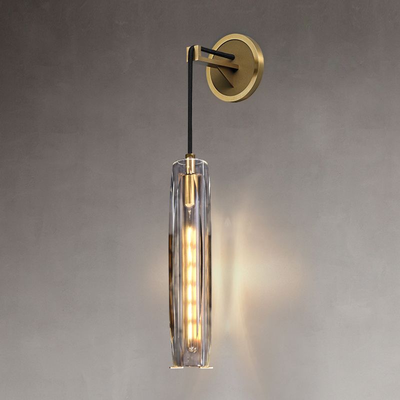 Oval Shade Crystal Wall Sconce Modern Style 1 Light Wall Mount Light Fixture