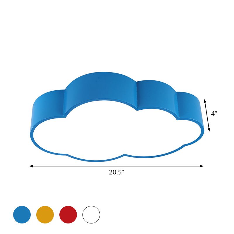 White/Red/Yellow Cloud Flush Ceiling Light Kids Acrylic Flush Mount Recessed Lighting for Kindergarten
