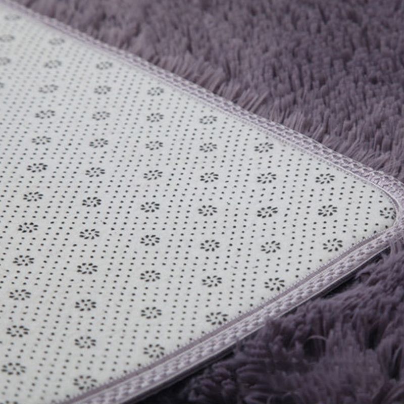 White Modern Carpet Polyester Solid Color Carpet Non-Slip Backing Carpet for Living Room