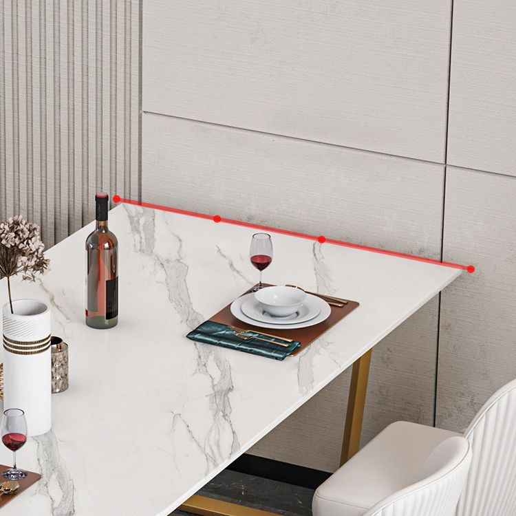 Traditional Luxury Stone Table Double Pedestal Furniture for Dining Room