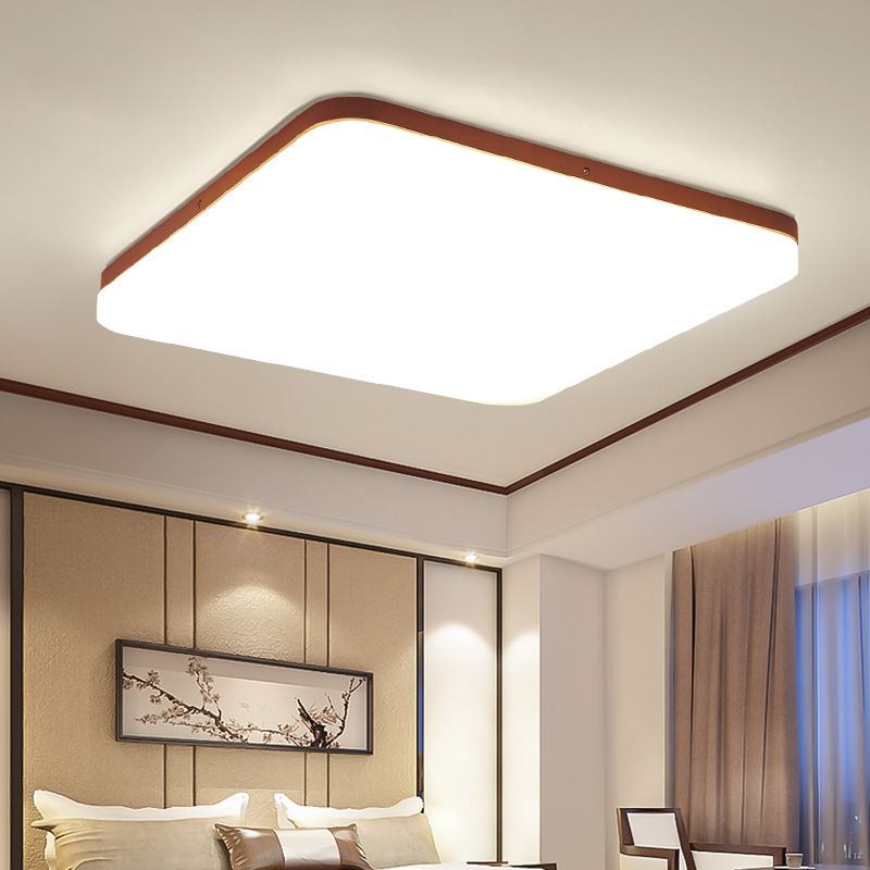 Simple Square Legno Flush Montaggio Soffitto Luce Fissaggio per Bedroom Living Room