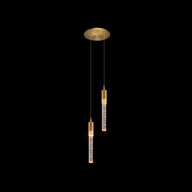 Cylindre de luxe Hanging Light, Minimaliste Crystal Shade avec haut métal pour restaurant, bar