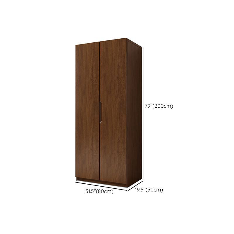 Solid Wood Wardrobe Armoire Contemporary Brown Storage Cabinet