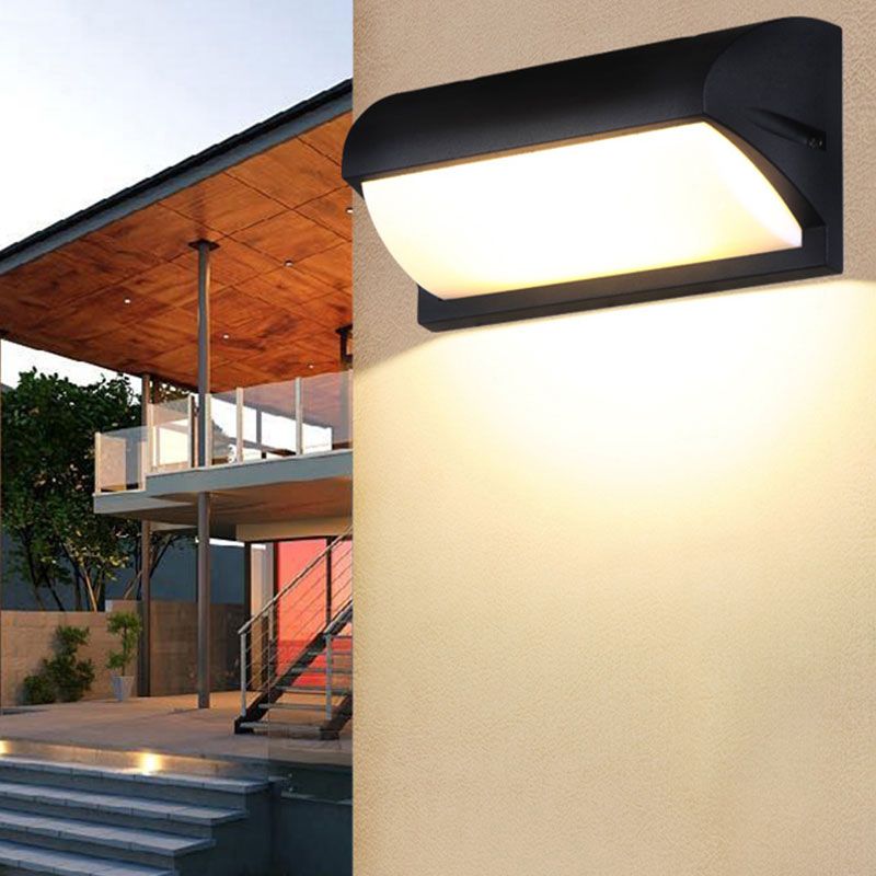 Black Rectangle Wall Mount Light Simplicity LED Aluminum Sconce Lighting for Pathway