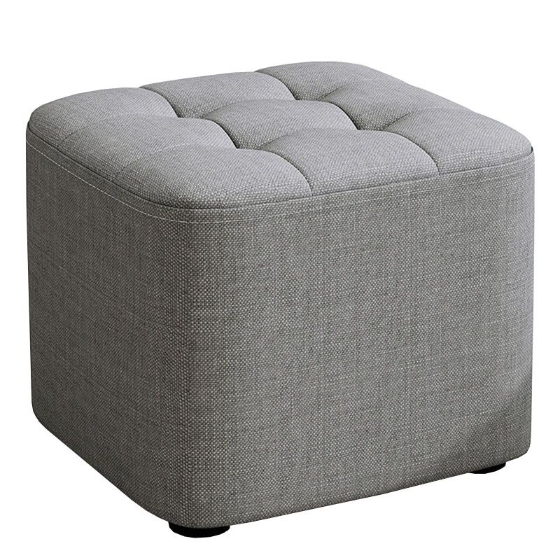 Solid Color Fabric Standard Stool Modern Simple Square Upholstered Stool