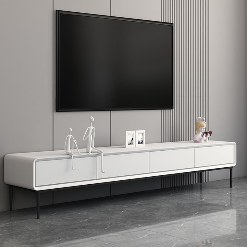 White TV Media Console Contemporary TV Stand Console with Drawers