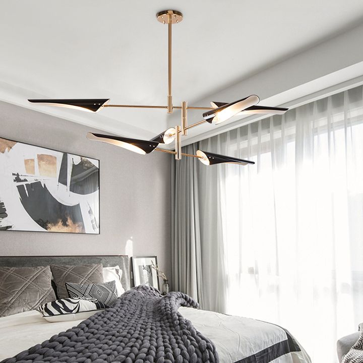 Modern Style Metal Chandelier Light Plane Shade Pendant Light for Living Room