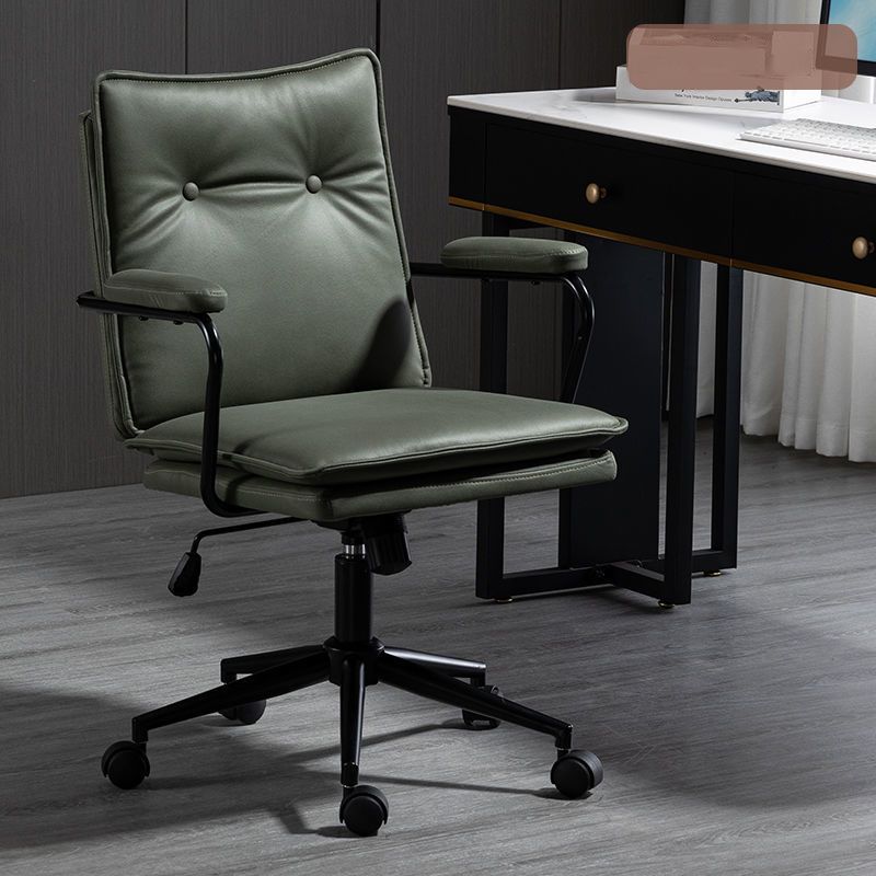 Black Frame Modern Office Chair Swivel Computer Desk Chair with Padded Arms