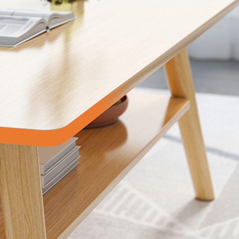 Modern 4 Legs Coffee Table with Storage Champagne Cocktail Table