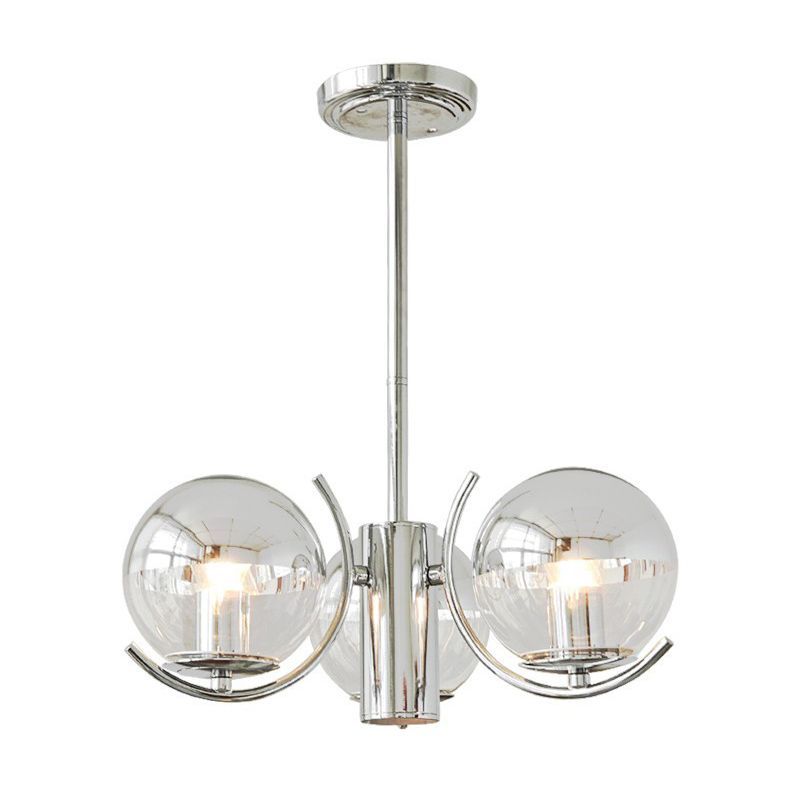 Modern Luxury Globe Pendant Light Wrought Iron Indoor Chandelier with Glass Shade