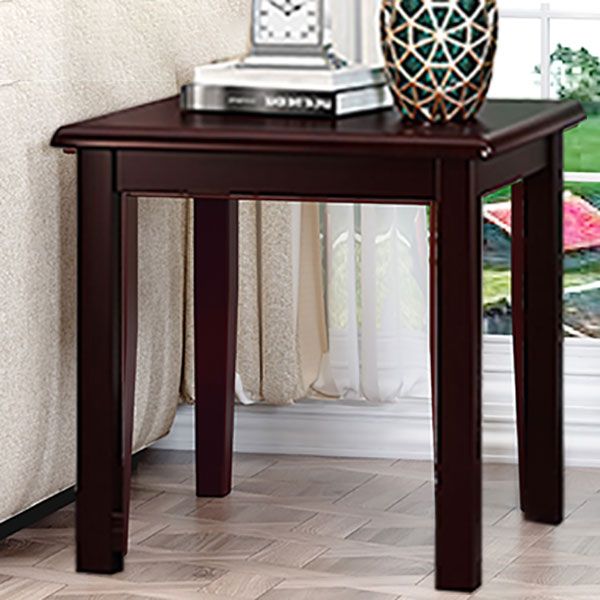 Solid Wood Square Top Side Table 23.6" Tall 4 Legs End Table
