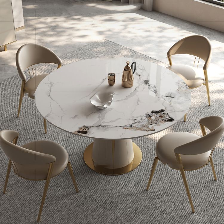 Kitchen Stone Round Dining Table Dining Room Pedestal Dinner Table