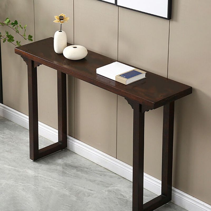 12 inch Wide Accent Table Mid-Century Modern Rectangle Wood Console Table for Hall